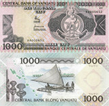 VANUATU █ bancnota █ 1000 Vatu █ 1982 █ P-3 █ Serie AA █ UNC █ necirculata