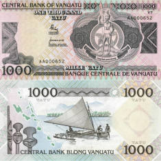 VANUATU █ bancnota █ 1000 Vatu █ 1982 █ P-3 █ Serie AA █ UNC █ necirculata