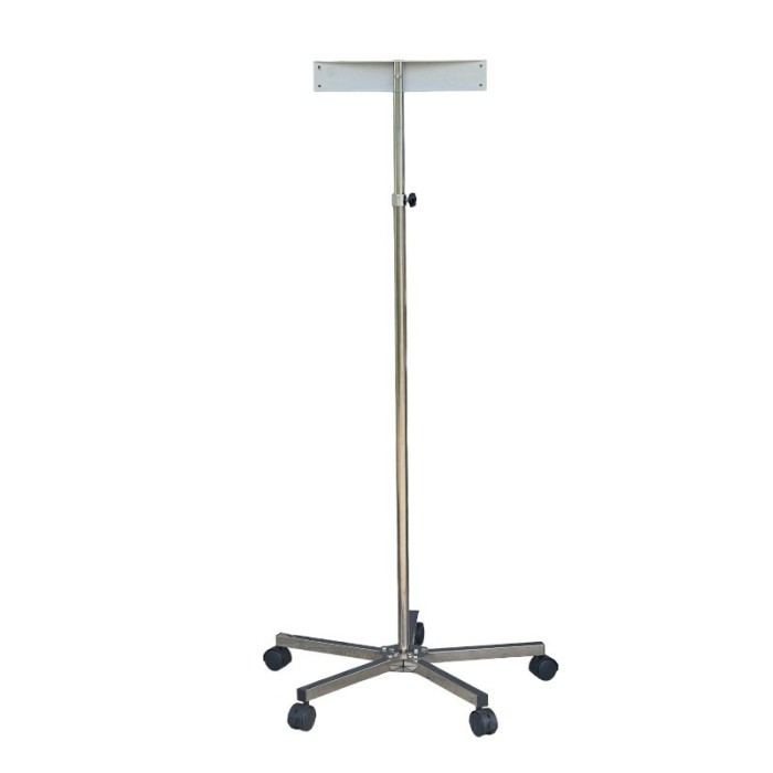 Stativ mobil pentru lampi bactericide, reglabil 100-190 cm, tija otel inox, 5 roti