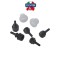 Kit tampoane cauciuc capace laterale (usite) Vespa 50 R - Vespa 50 Special (69-83) - Vespa 125 Primavera (67-83) - ET3 (76-90)