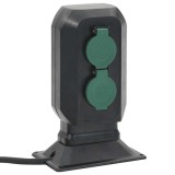 Cumpara ieftin Priza de exterior cu tarus si 4 cai, negru/verde, 15,5x11x24 cm