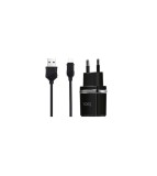 Hoco Dual Premium Lightning 2.4A Adaptor Incarcator-Culoare Negru