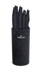 Set de cutite 6 piese bohmann, stant rotund, acoperire Marmura-Negru foto