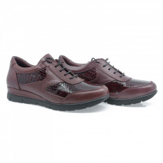 Pantofi dama, Caspian, Cas-904, casual, piele naturala, bordo foto