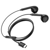 Cumpara ieftin Casti cu Fir si Microfon, 1.2m USB-C Hoco Crystal Joy M101 - Negru