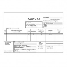 Factura fiscala cu TVA, A5, hartie autocopiativa, trei exemplare