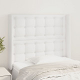 Tablie de pat cu aripioare, alb, 83x16x118/128 cm, piele eco GartenMobel Dekor, vidaXL