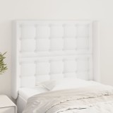Gossi tablie de pat cu aripioare, alb, 83x16x118/128 cm, piele eco