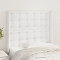 Tablie de pat cu aripioare, alb, 83x16x118/128 cm, piele eco GartenMobel Dekor