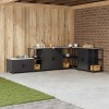 VidaXL Raft de depozitare pentru bucătărie cu raft Negru Oţel 874968