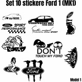 Set 10 Stickere Auto Ford Focus MK1 Personalizate , 5 Dimensiuni si 6 Culori