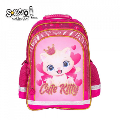 Ghiozdan ergonomic CUTE KITTY, 40.5x29x13.5 cm - S-COOL foto