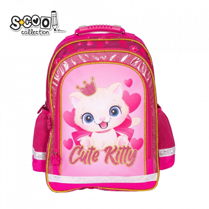 Ghiozdan ergonomic CUTE KITTY, 40.5x29x13.5 cm - S-COOL