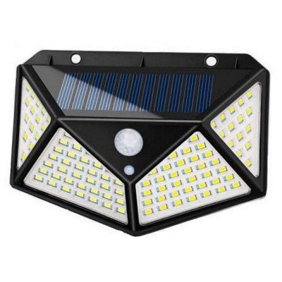 Lampa solara pentru exterior 100 LED-duri cu senzor de miscare cu Bricheta glont si mini lanterna cu incarcare USB foto