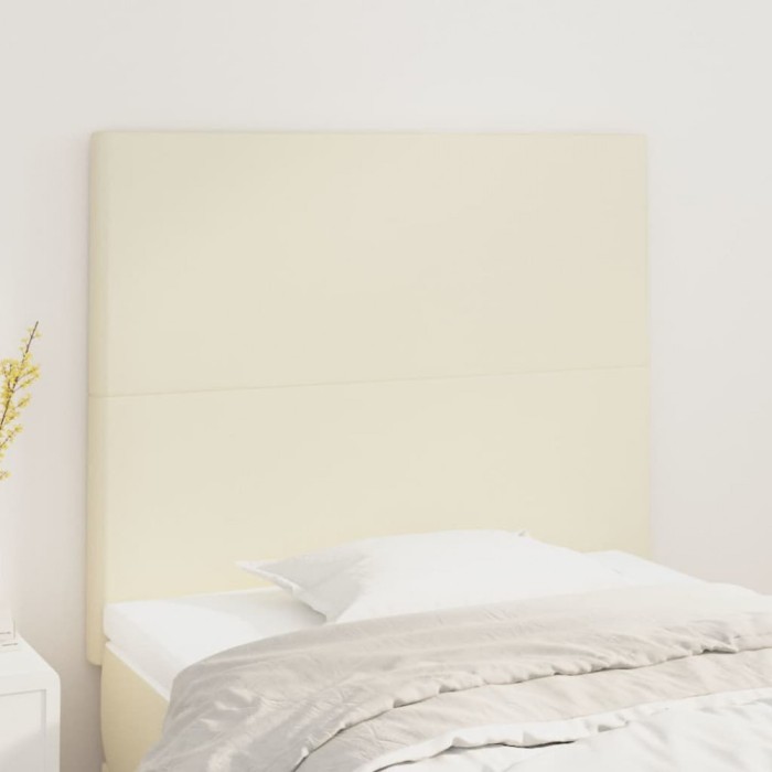 Tăblii de pat, 2 buc, crem, 90x5x78/88 cm, piele ecologică