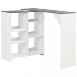 Cumpara ieftin Masă de bar cu raft mobil, alb, 138x39x110 cm