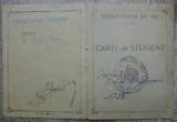 Carte student Facultate Drept, Universitatea Iasi// 1920, semnatura A.C. Cuza