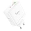 Incarcator Hoco N30, 2 x Type-C + USB-A, QC PD, 65W, Alb