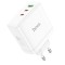 Incarcator Hoco N30, 2 x Type-C + USB-A, QC PD, 65W, Alb