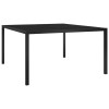 VidaXL Masă de grădină, negru, 130x130x72 cm, oțel și sticlă 313099
