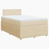 Cumpara ieftin Pat continental cu saltea, crem, 120x190 cm, textil
