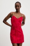 Desigual rochie TIGRIS culoarea rosu, mini, evazată, 25SWVW85