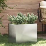vidaXL Vază pentru Grădină Argintiu 50 x 32 x 40 cm Oțel galvanizat
