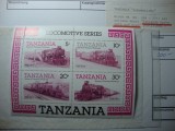 TANZANIA BLOC LOCOMOTIVE EROARE CULOARE MNH