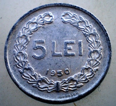 2.364 ROMANIA RPR 5 LEI 1950 foto