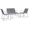 vidaXL Set mobilier de grădină, 4 piese, gri, oțel și textil 44351