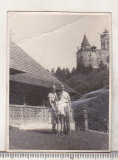 Bnk foto castelul de la Bran si Biserica de lemn - 1951, Alb-Negru, Romania de la 1950, Cladiri