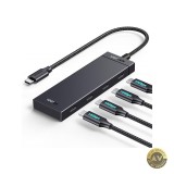 Hub USB-C UGREEN CM806, 4x USB-C, 0.5m, Negru