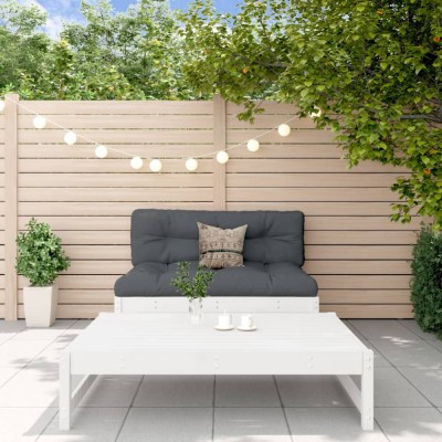 Gossi set mobilier relaxare gradina, 2 piese, alb, lemn masiv de pin foto