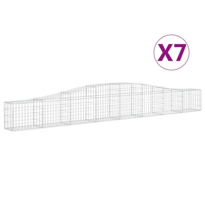Cosuri gabion arcuite 7 buc, 400x30x40/60 cm, fier galvanizat foto