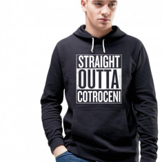 Hanorac Barbati Negru - Straight Outta Cotroceni - 2XL