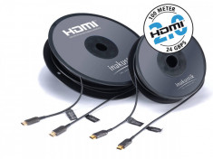 Cablu Inakustik Micro HDMI - HDMI 2.0 prin fibra optica 15m Black foto