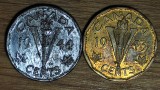 R10 Canada -set aniversar WWII- 5 cents 1943 1944 George VI-Victorie!- otel &amp; tombac, America de Nord