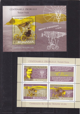 2006 Romania - Centenarul zborului Traian Vuia LP 1712, COLITA + BLOC,MNH. foto