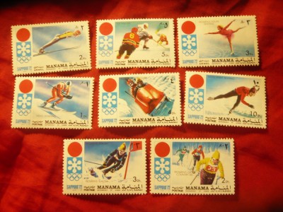 Serie Manama 1971 Olimpiada Sapporo , 8 valori foto