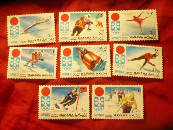 Serie Manama 1971 Olimpiada Sapporo , 8 valori