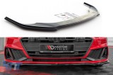 Spoiler Maxton Design versiunea 1 potrivit pentru bara frontala S-Line pe Audi A7 C8 dupa 2017, lac negru Performance AutoTuning