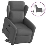 Cumpara ieftin Fotoliu electric rabatabil cu ridicare, gri inchis, textil