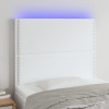 Tablie de pat cu LED, alb, 100x5x118/128 cm, piele ecologica GartenMobel Dekor, vidaXL