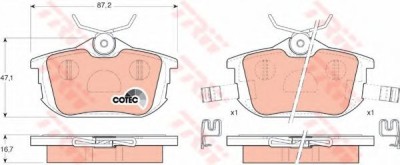 Set placute frana,frana disc VOLVO S40 I (VS) (1995 - 2004) TRW GDB1314 foto