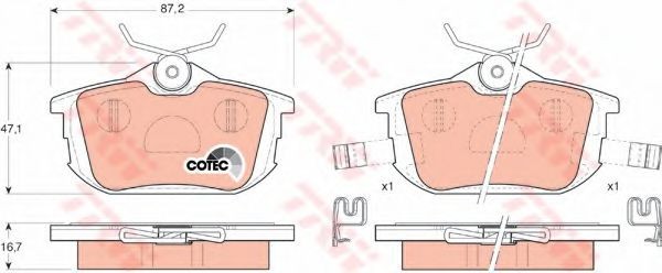 Set placute frana,frana disc MITSUBISHI CARISMA (DA) (1995 - 2006) TRW GDB1314