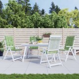 Set 4 Perne Scaun Spatar Inalt vidaXL, 120x50x3cm, Verde, Model Frunze, Poliester, Rezistente Apa, Fixare cu Snur
