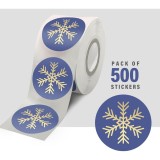 Cumpara ieftin Rola cu 500 autocolante decorative Easykart, 3.8 cm, hartie, albastru, auriu
