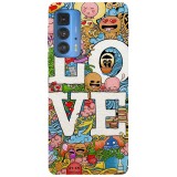 Husa compatibila cu Motorola Moto G51 5G model Love is art, Silicon, TPU, Viceversa, Transparent, Carcasa