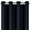 Draperie Decorativă, Negru, Poliester, Dimensiuni 140x260 cm, Inele Metalice