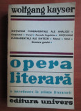 Wolfgang Kayser - Opera literara. O introducere in stiinta literaturii